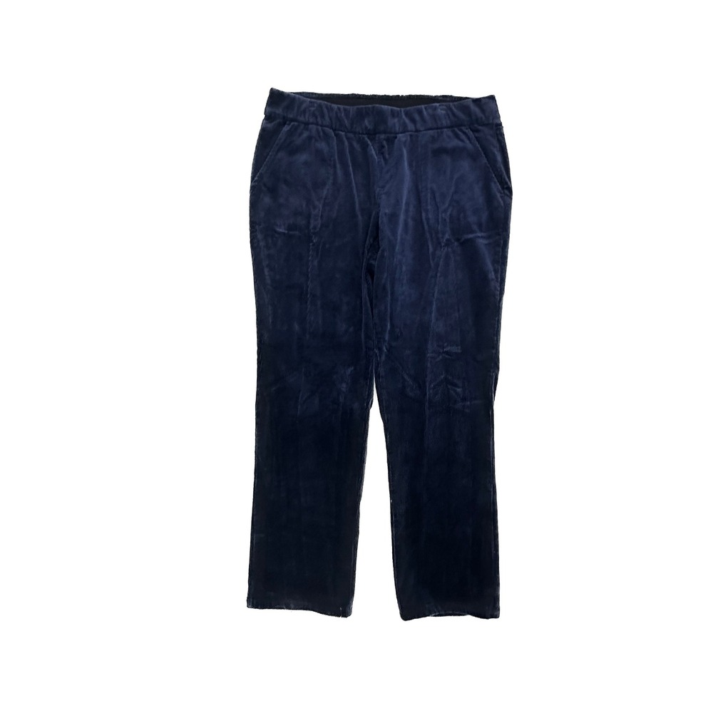D&Co Pull On Straight Women's‎ size L Large Corduroy Navy Blue Pants